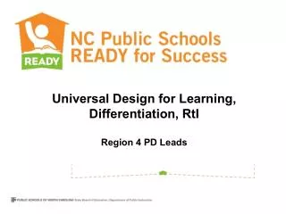 Universal Design for Learning , Differentiation, RtI Region 4 PD Leads