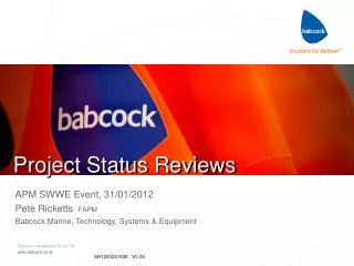 Project Status Reviews