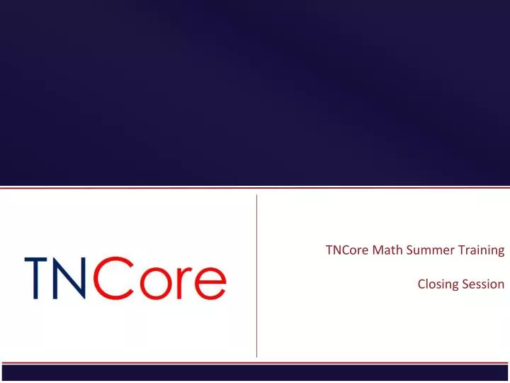 tncore math summer training closing session