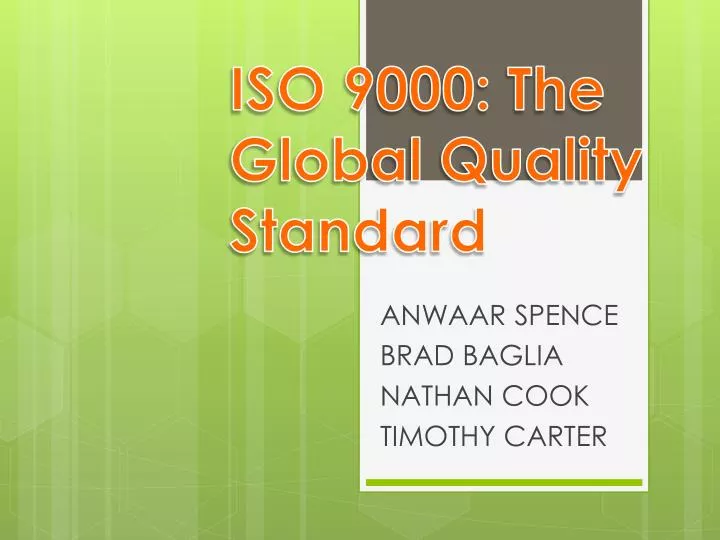 iso 9000 the global quality standard