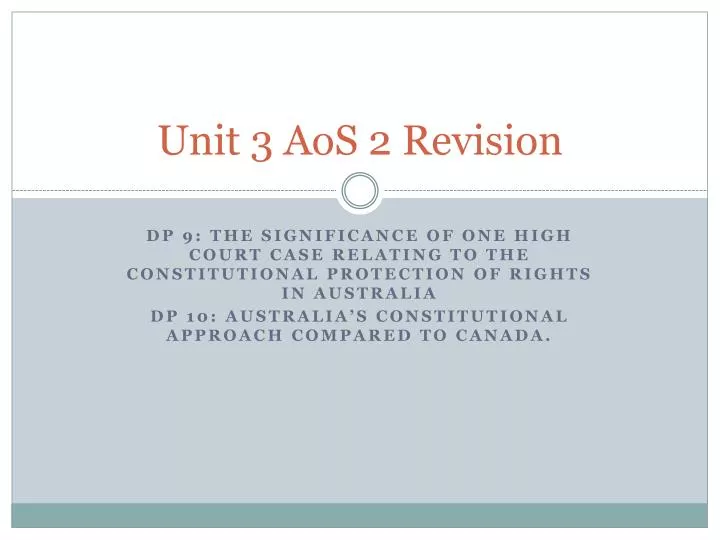 unit 3 aos 2 revision