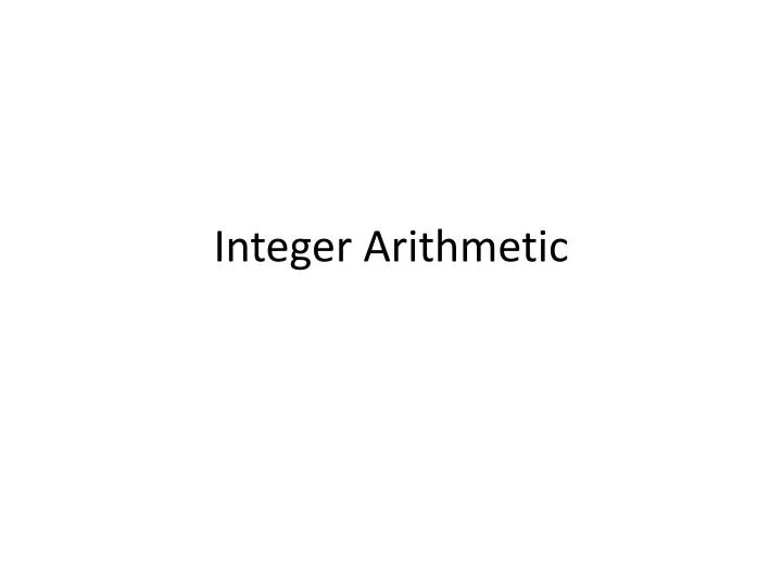 integer arithmetic