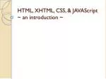 PPT - HTML,CSS and JavaScript PowerPoint Presentation, free download ...