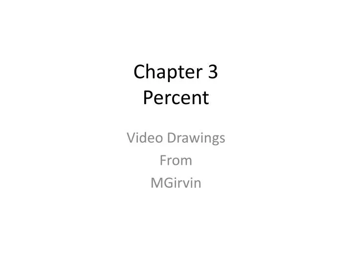chapter 3 percent