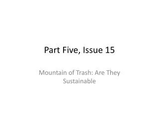 Part Five, Issue 15