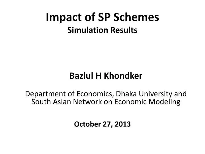 impact of sp schemes simulation results