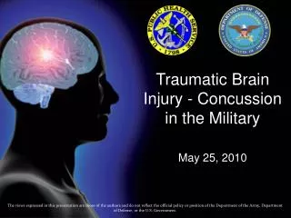 Traumatic Brain Injury - Concussion in the Military May 25, 2010