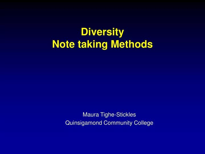 diversity note taking methods