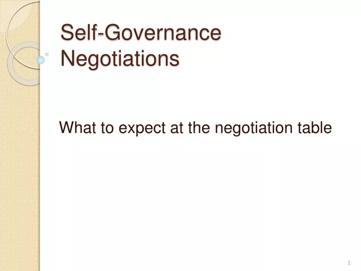 self governance negotiations