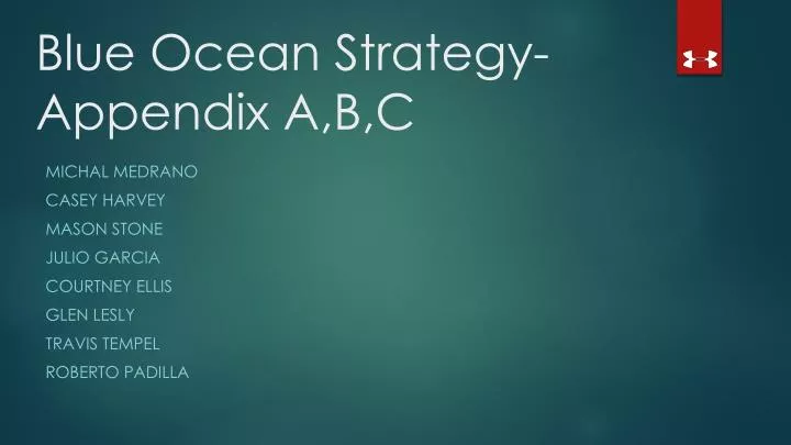 blue ocean strategy appendix a b c
