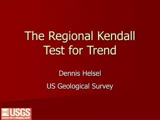 The Regional Kendall Test for Trend