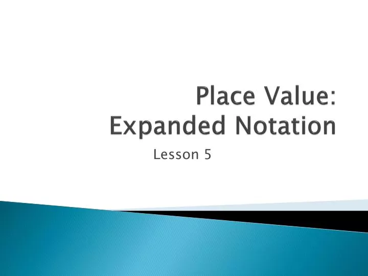 place value expanded notation