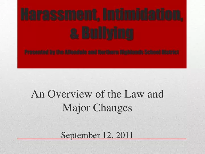 harassment intimidation bullying presented by the allendale and northern highlands school district