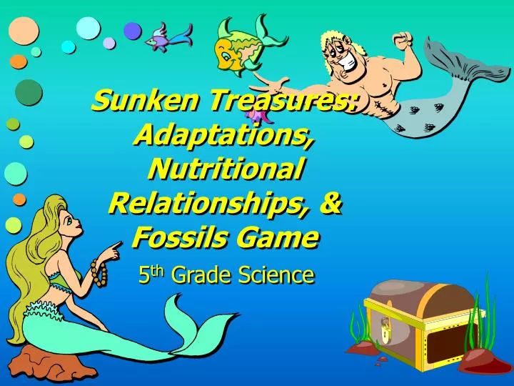 sunken treasures adaptations nutritional relationships fossils game