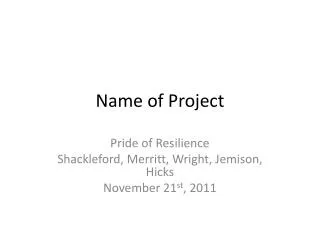 Name of Project