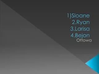 1)Sloane 2.Ryan 3.Larisa 4.Bejon