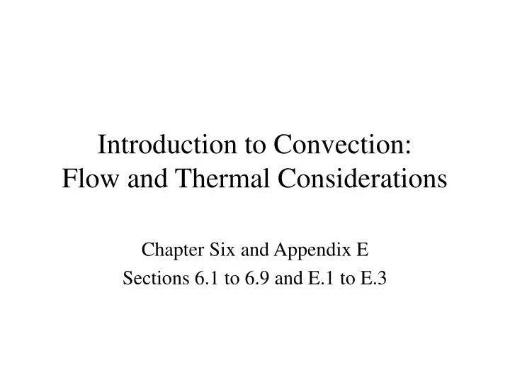 introduction to convection flow and thermal considerations