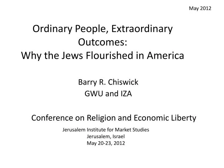 ordinary people extraordinary outcomes why the jews flourished in america
