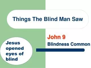 Things The Blind Man Saw