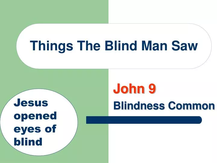 things the blind man saw