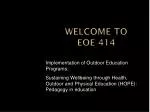 Welcome to EOE 414 - slide 1
