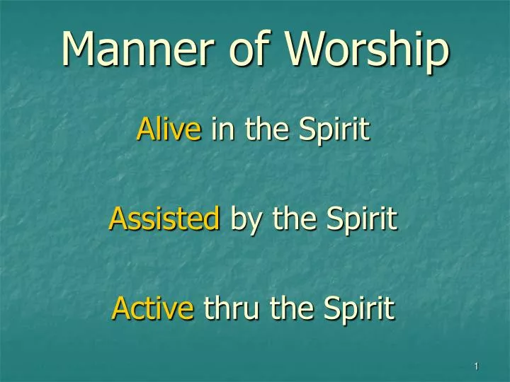 manner of worship