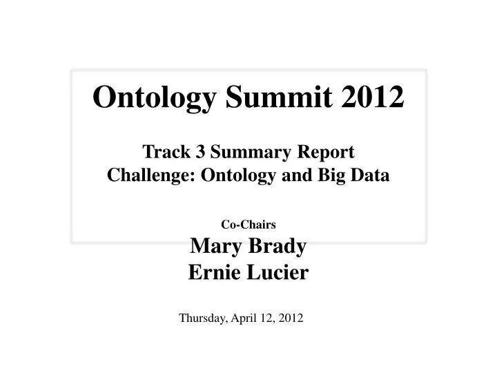 ontology summit 2012