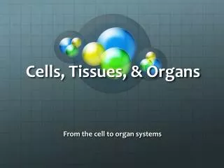 Cells, Tissues, &amp; Organs