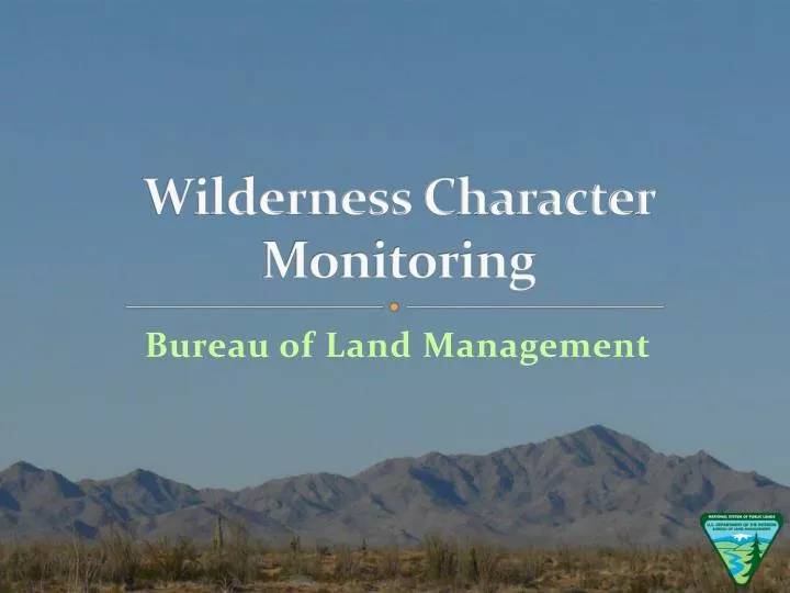 wilderness character monitoring