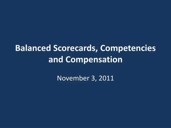 balanced scorecards competencies and compensation