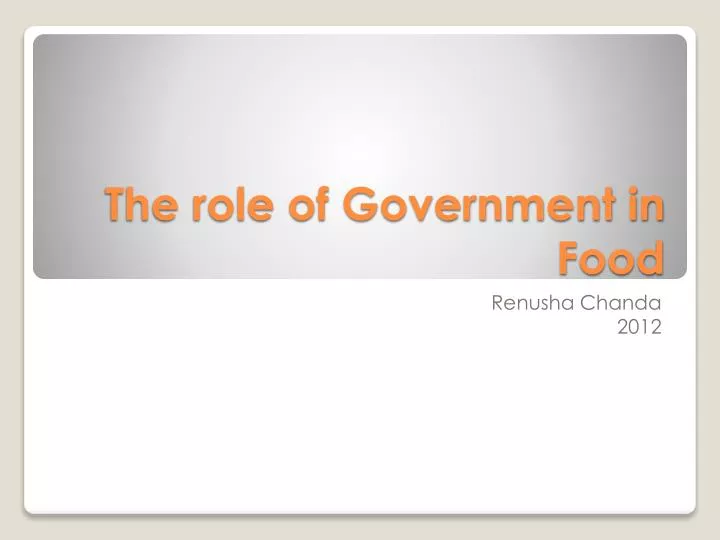 the role of government in food