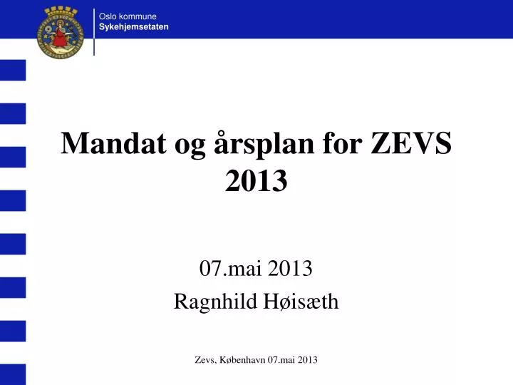 mandat og rsplan for zevs 2013