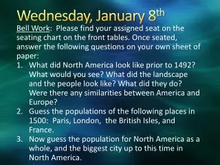 wednesday january 8 th