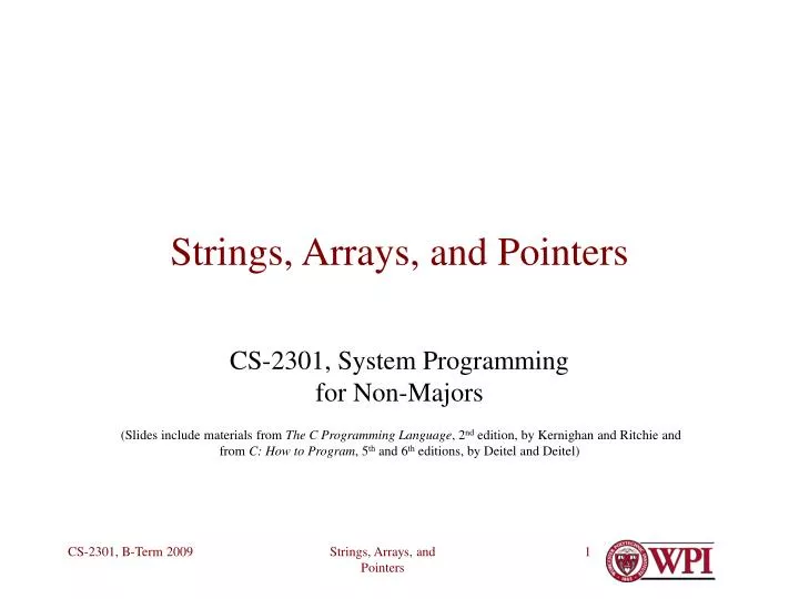 strings arrays and pointers