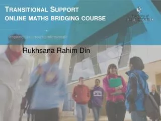 Transitional Support online maths bridging course