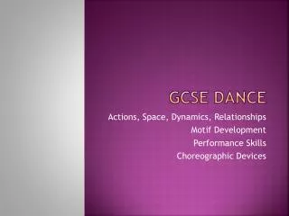 Gcse dANCE