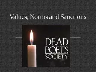 Values, Norms and Sanctions