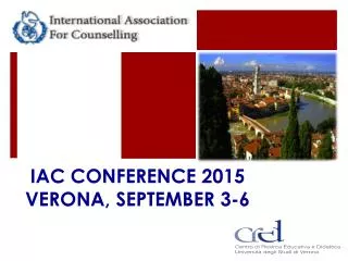 IAC CONFERENCE 2015 VERONA, SEPTEMBER 3-6