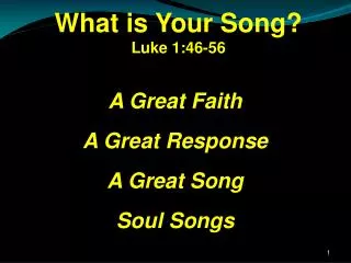 A Great Faith A Great Response A Great Song Soul Songs