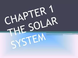 CHAPTER 1 THE SOLAR SYSTEM