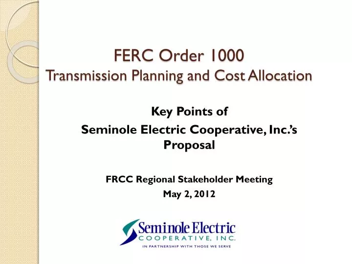 ferc order 1000 transmission planning and cost allocation