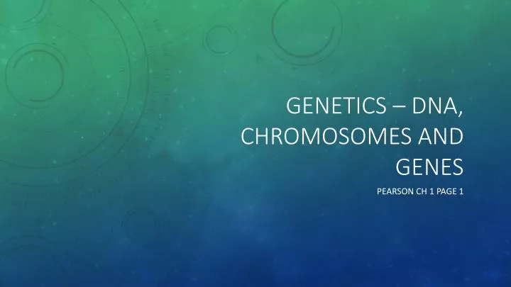 genetics dna chromosomes and genes
