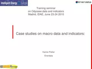 Case studies on macro data and indicators:
