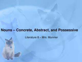 Nouns – Concrete, Abstract, and Possessive