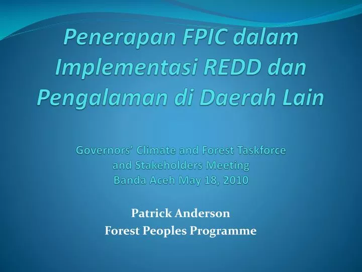 patrick anderson forest peoples programme