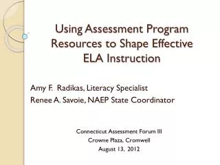 Using Assessment Program Resources to Shape Effective ELA Instruction