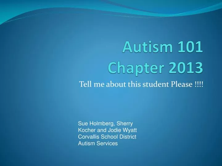 autism 101 chapter 2013