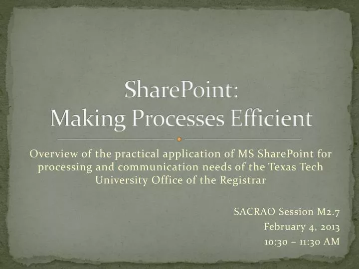 sharepoint making processes efficient