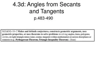 4.3d: Angles from Secants and Tangents