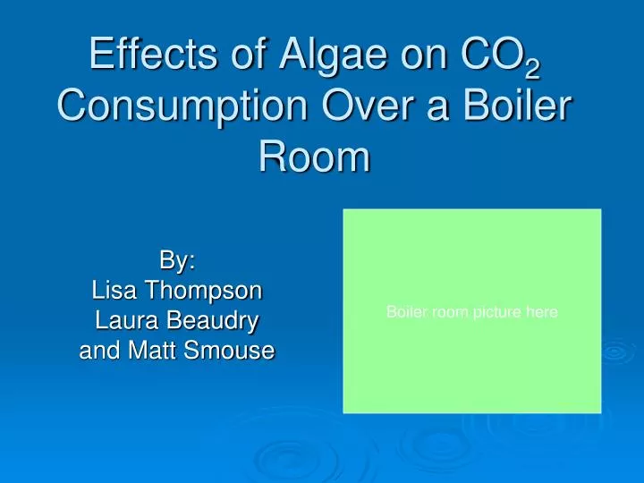 effects of algae on co 2 consumption over a boiler room